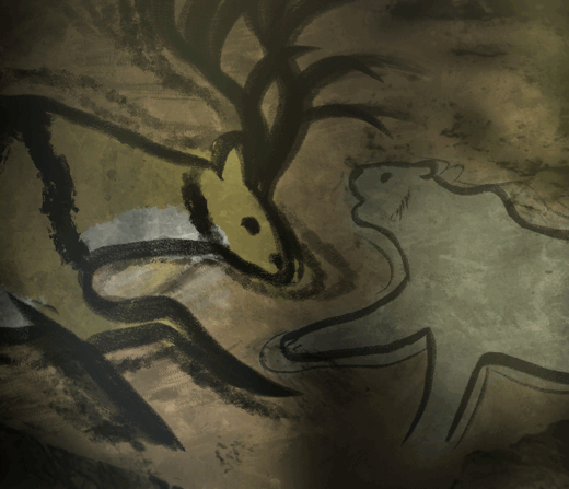 Giant Deer vs. Lion